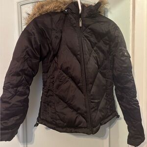 American Rag Black Jacket with Faux Fur Trim